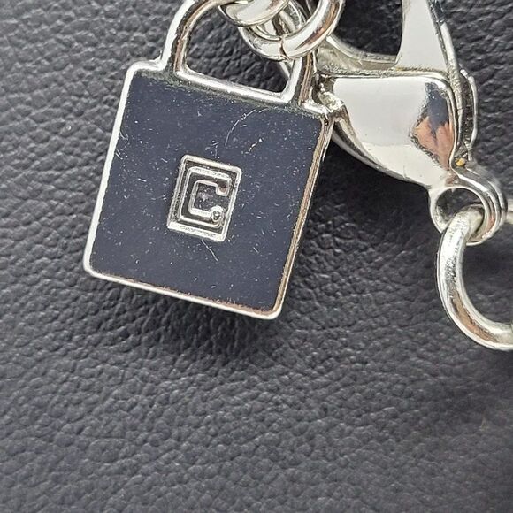 Vintage Chaps Gold Silver Metal Geometric Square Charm Long Necklace Hip Belt - Picture 2 of 8